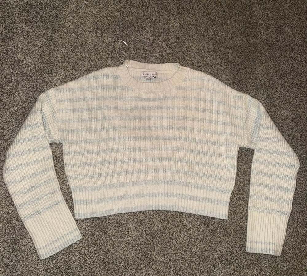 Sincerely Jules Striped Cropped Crewneck Sweater XS